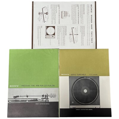 Vintage Sony Japan Stereo System Instruction Manuals Arm Turntable Base Lot of 3