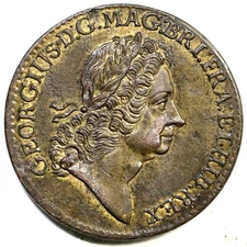 1723 M 4.6-E.12 R-6 Rosa Americana Twopence Colonial Coin