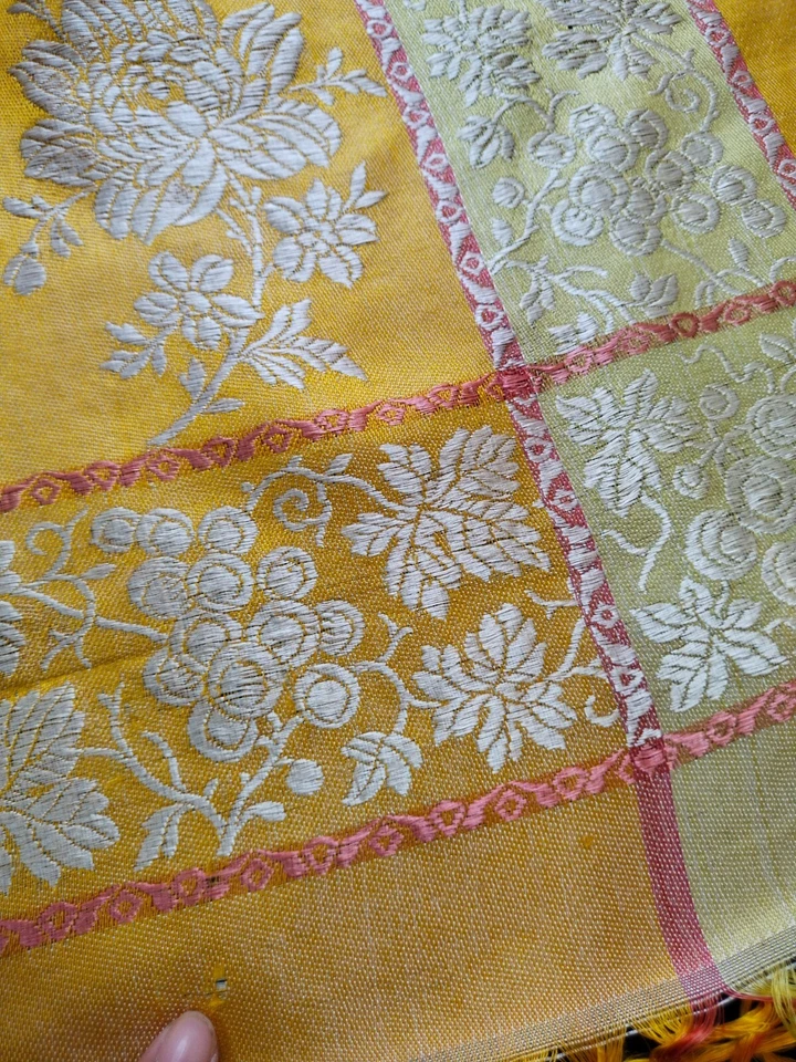 复古编织锦缎披肩 - 钢琴条纹包裹,泰姬陵类型 — 第 4/4 张图片