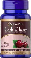 NEW Black Cherry Extract 1000mg 100 Count by Puritans Pride (19373)