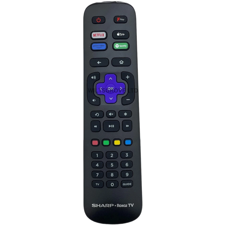 Genuine Sharp ROKU TV Remote Control with Freeview, Netflix, Prime Video Buttons - Image 3 of 4