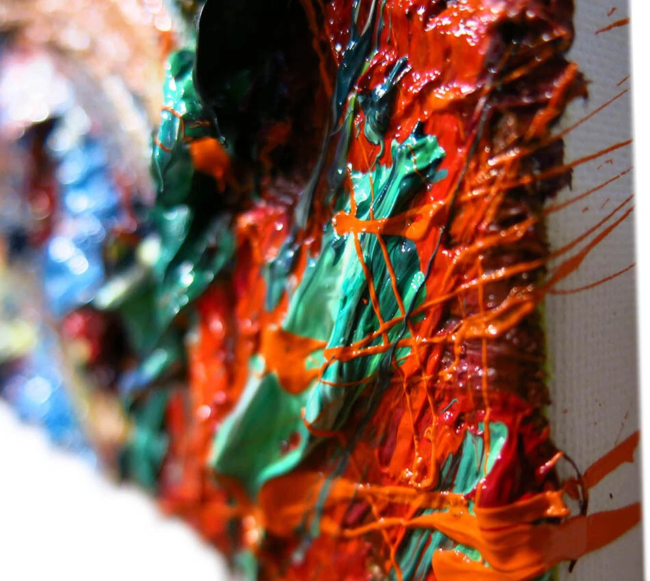 ÓLEO ORIGINAL█PINTURA ARTE VINTAGE█ASSINADO IMPRESSIONISMO POP█NATUREZA ABSTRATA DECO - Imagem 3 de 4