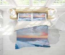 3D Sea Wave Beach Ice Sunset Quilt Cover Set Duvet Cover Bedding Pillowcases