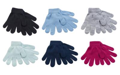 Kinder Thermo Magic Handschuhe Mädchen Jungen warm Stretchhandschuh uni/glitzernd (2er Pack)