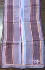KATJA Scarf Rectangular Silk Blend Vtg 60s, Purples, Striped