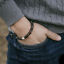 thumbnail 1  - Raw Baltic Amber Bracelet for Men Beaded Matt Bracelet for Him Silver Bracelet