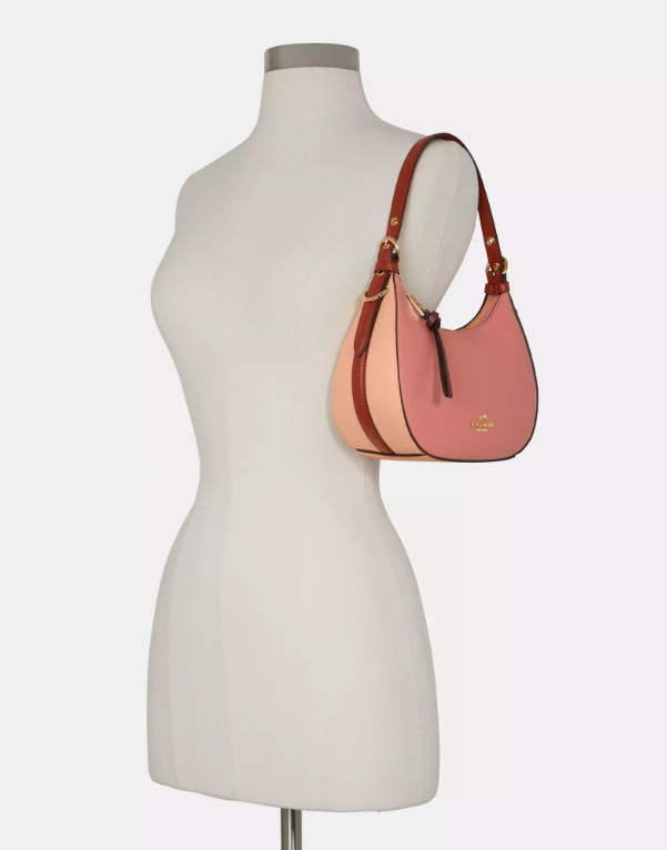 Coach SMALL C8355 Kleo Leather Pink, Peach and Brown Hobo/Shoulder