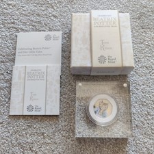 Royal Mint Beatrix Potter Silver Proof UK 50p Coins Bunny Rabbit Kitten Fisher