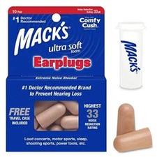 Ultra Soft Foam Earplugs, 10 Pair - 33db Highest Nrr, Comfortable Ear Plu