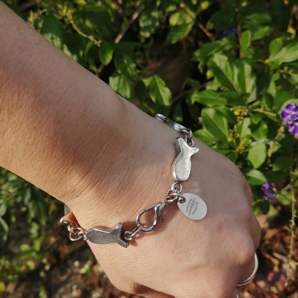 Philippe Audibert Paris VGT Silver Tone Metal Link Fish