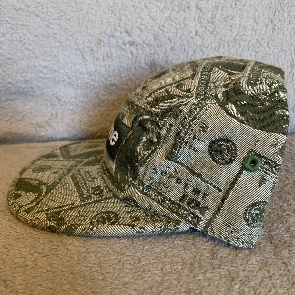 supreme 100 dollar bill camp cap FW17 | www.gamescaxas.com