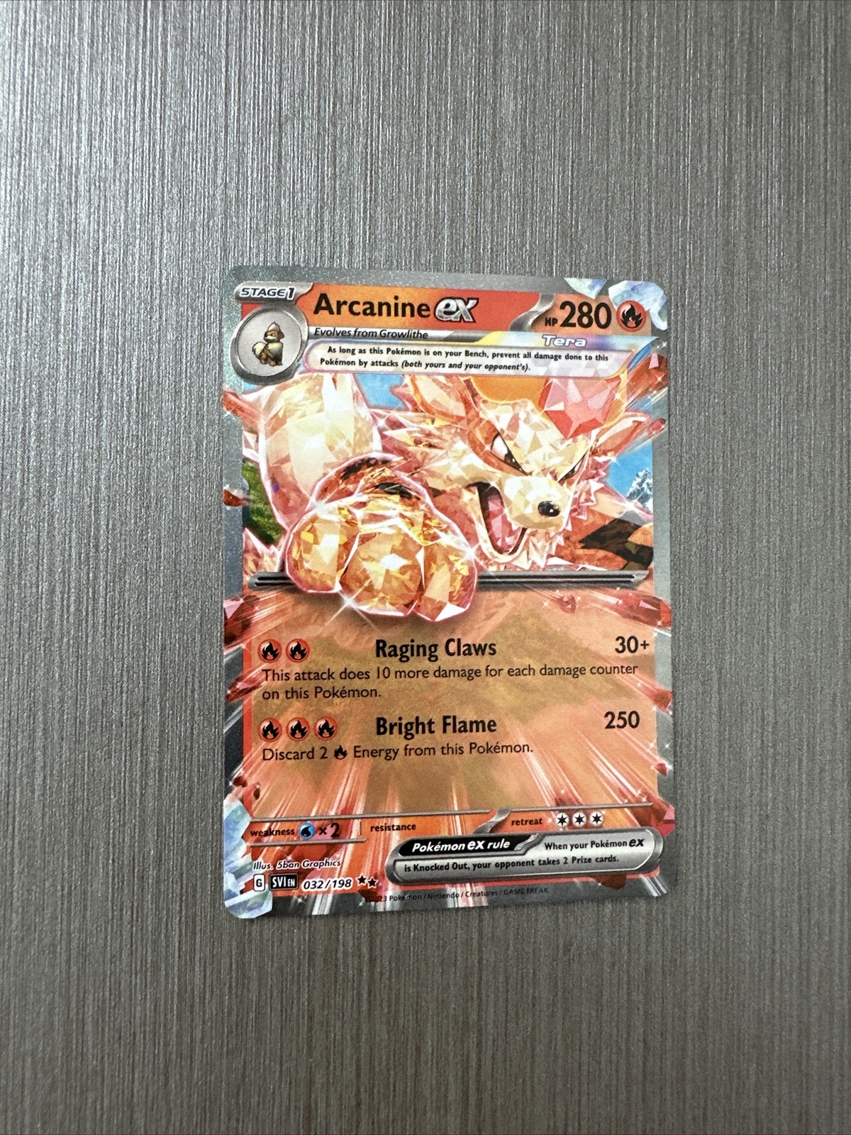 Pokémon TCG Arcanine ex Scarlet & Violet Base Set 224/198 Holo Ultra Rare