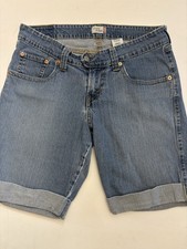 Levi s Denim Jean Shorts Girls Size 16 Blue Classic 5-Pocket Rolled Cuff