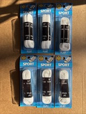 54 Inch White Flat Athletic Laces One Pair Per Package Six Pairs Per Sale