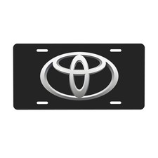 Toyota 12 X 6 In License Plate Stamped Metal Tag For Car Truck Black