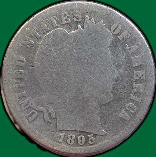 1895 Barber Dime Almost Good AG Coin #35716