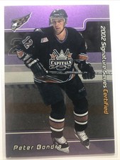 Peter Bondra 2001-02 ITG Signature #C-31 PURPLE HOLO FOIL SSP CAPITALS 1/50