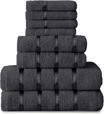 LUXURY 100% EGYPTIAN COTTON TOWEL 8 PEICE BATHROOM FACE HAND BATH TOWELS SET UK