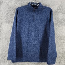 Van Heusen Sweatshirt Mens XL Blue Heathered Marled Super Soft 1/4 Zip Pullover