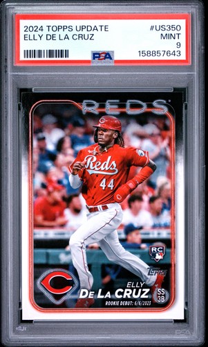 158857643 Elly De La Cruz 2024 Topps Update #US350 Rookie RC PSA 9