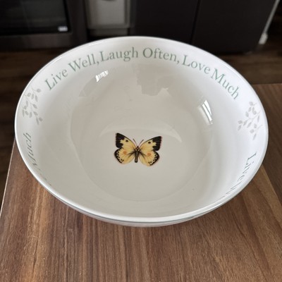 Lenox Butterfly Meadow Serving Bowl  Live Well Laugh Often Love Much 