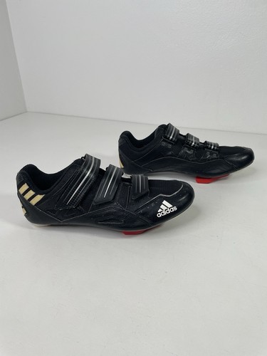 Adidas Cycling Road Bike Shoes Cleats Men's Size 9 Black & Gold - Picture 4 of 21