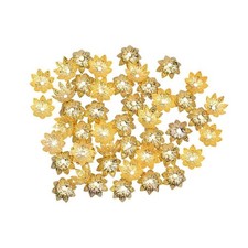 100 Pieces Flower Shaped Bead End Caps Metal Spacers