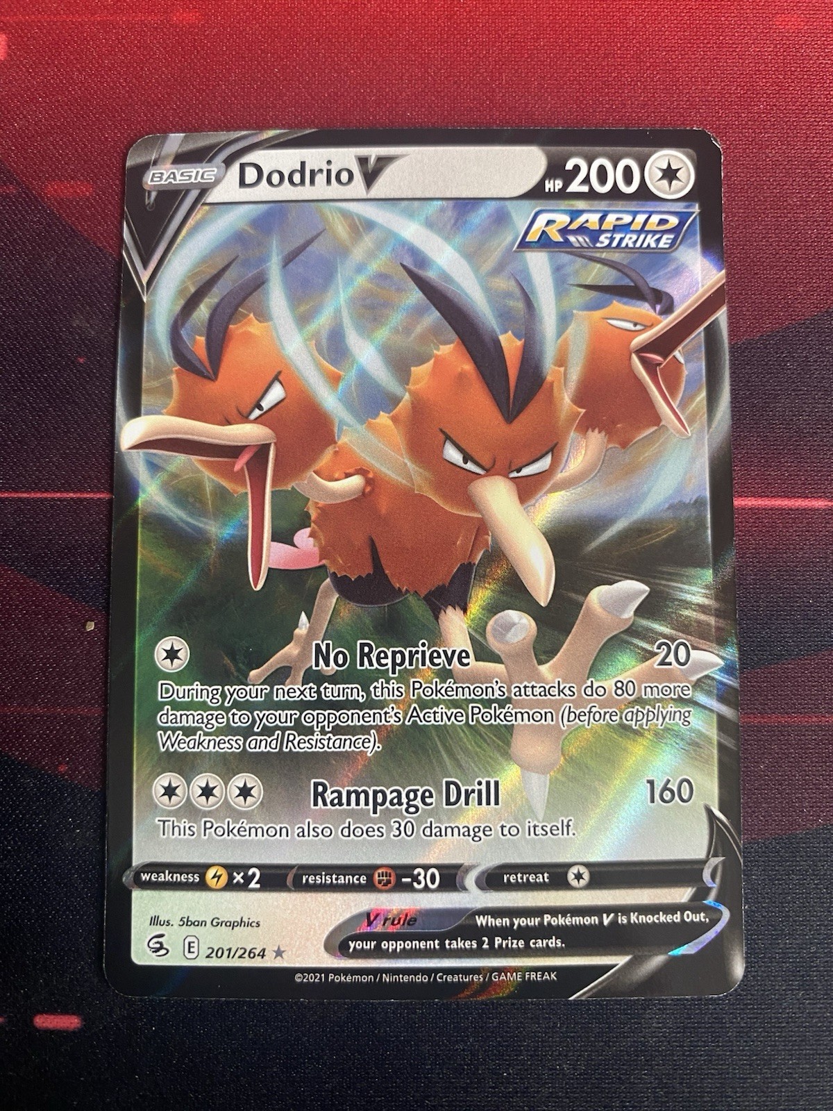 Pokemon TCG: Dodrio V 201/264 Fusion Strike Ultra Rare NM