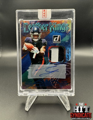 Panini Donruss 2023 Bijan Robinson RC Auto Patch Leather Kings LK-4 JSY # 07/10