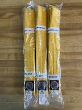 3 Taekwondo Martial Arts Belts - Yellow Belt Rank - Size 5, Free Shipping