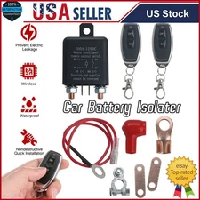 12V Wireless Dual Remote Car Battery Disconnect Relay Master Kill Cut-off Switch