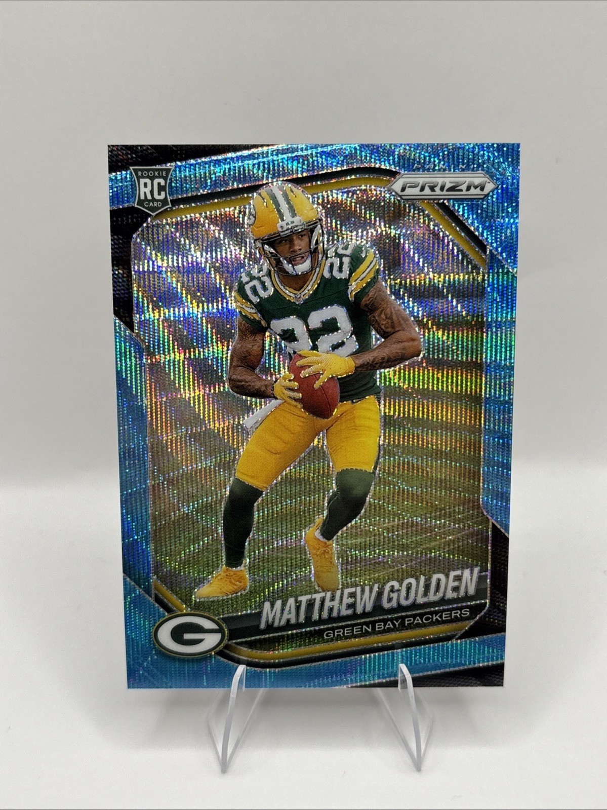 2025 Panini Prizm - Rookies Matthew Golden #326 Blue Wave Prizm /230 (RC)