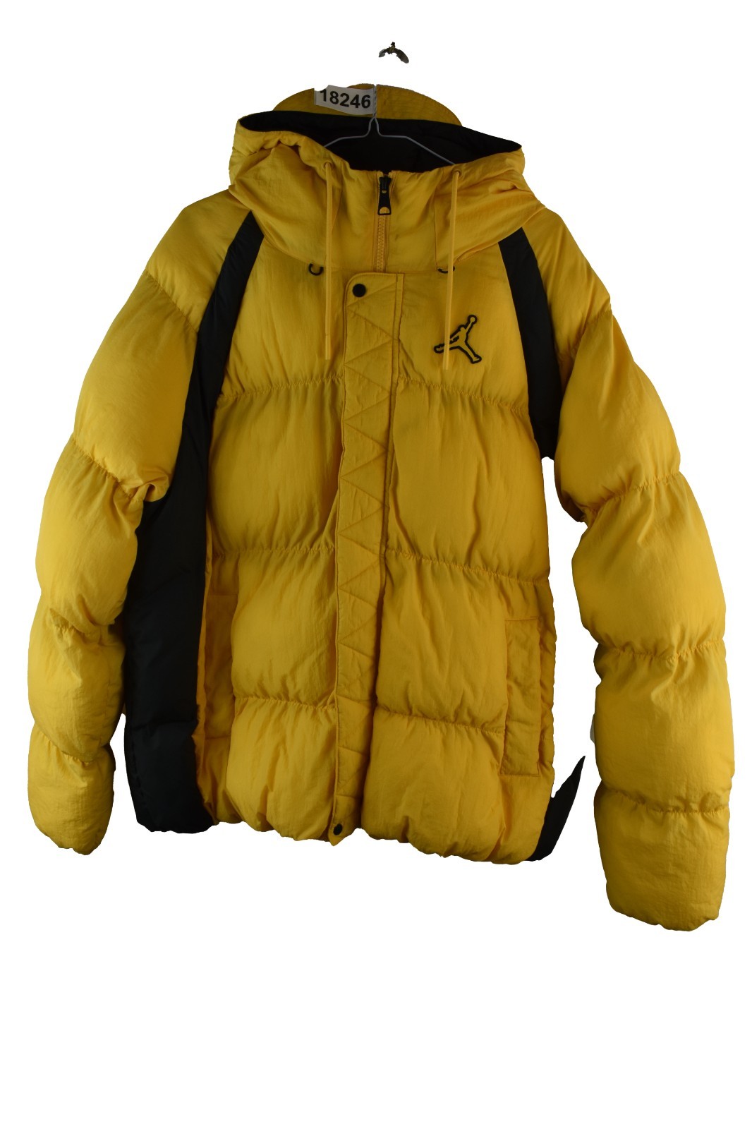 SACAI X NIKE NIKE AIR JORDAN giubbotto imbottito giallo taglia L uomo vestibilità ampia retrò con cappuccio casual