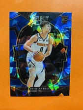 2022-23 Select Blue Cracked Ice Prizm Christian Braun #85 Rookie Denver Nuggets