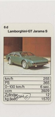 1972 Bielefelder Spielkarten Top Trumpf PS Hits Lamborghini-GT Jarama S #6d 0q3