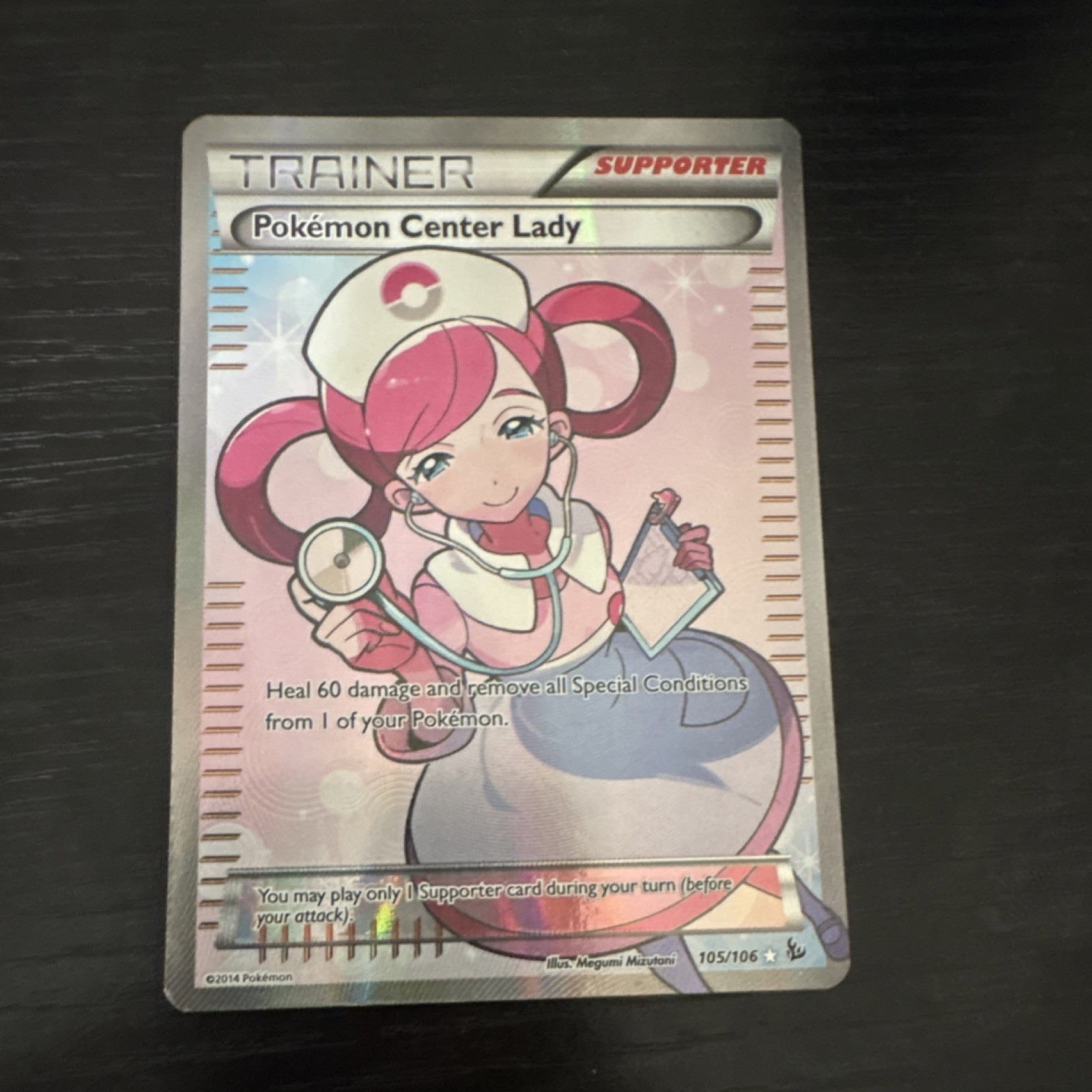 Pokémon Center Lady 105/106 Flashfire Full Art Ultra Rare Holo English Card
