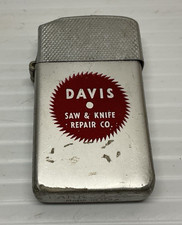 Vintage Park Advertising Lighter Davis Saw & Knife Repair Co. Made In USA