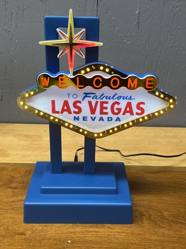 Welcome to Fabulous Las Vegas Light Up Desktop Sign - 2 Lights Not Working + Box