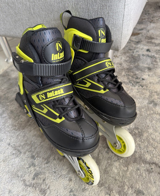 Inlask Fitness-Skates Kinder verstellbar schwarz/neongelb Inline-Skates