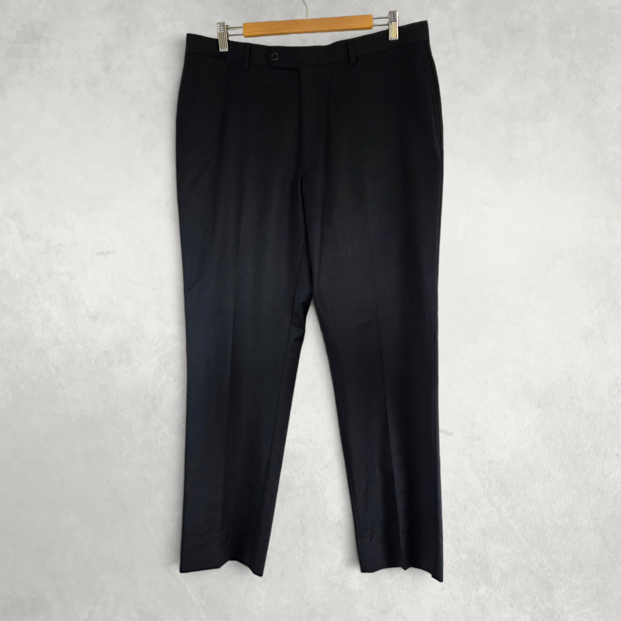 Tommy Hilfiger Men’s Wool Dress Trousers W36 L32 Black Smart Tailored Formal image 4