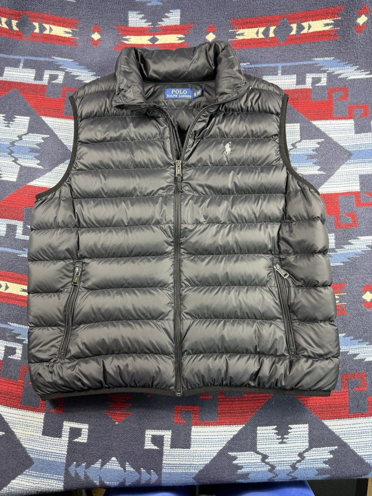 Polo Ralph Lauren Packable Duck Down Puffer Sport Jacket Vest BLACK Men's XL