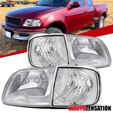 Fits 1997-2003 Ford F150 Expedition Clear Lens Headlights+Corner Signal Lamps