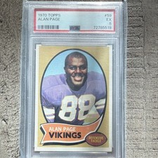 Topps 1970 Alan Page #59 Rookie PSA Vikings Football Card NFL. rookie card picture
