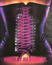 1996 ABSOLUT AU KURANT VODKA Vintage Print Ad Sweden Currant Corset