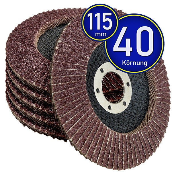 FäCherscheibe 6X 115Mm 40 KöRnung Holz Metall Pvc ZubehöR FüR Winkelschleifer-image