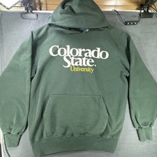 Vintage Colorado State University Hoodie Sweatshirt Mens XL Green Champion 90s