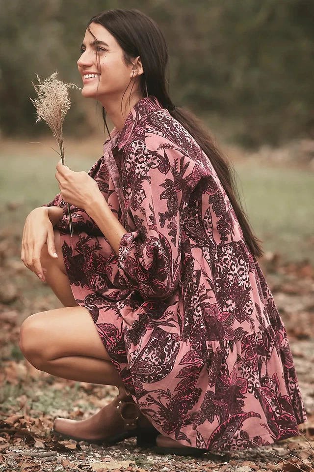 Anthropologie - Vestido Mini Camisa Bettina Pana En Niveles de Maeve - Oferta 50% Foto 3 de 4