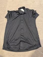 Collars And Co Mens Short Sleeve Polo Button Down Black Size Large NWT