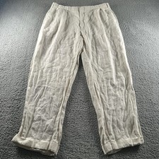 VtgPolo By Ralph Lauren Pants Mens 34x29 Fit White Linen Pleated Straight 90's