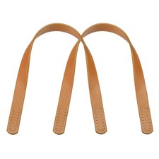 Leather Bag Handle, 2Pcs 17.7" l 1/16" W Leather Purse Strap, Earthy Yellow